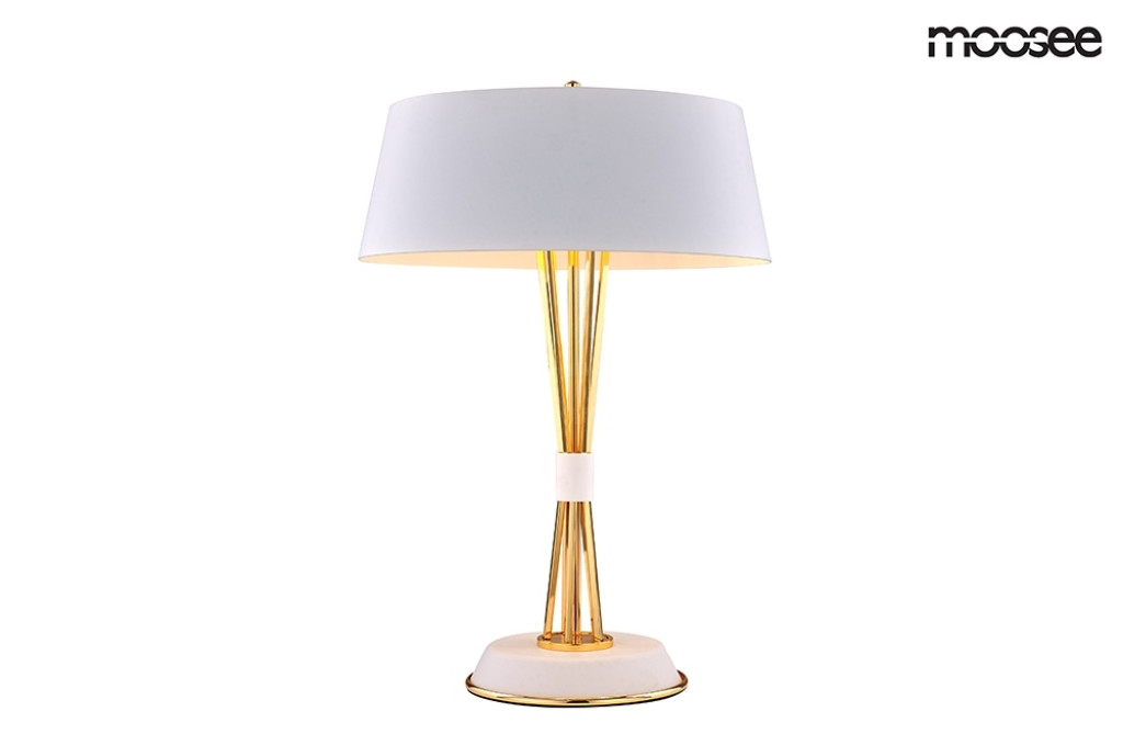 MOOSEE lampa stołowa SNITCH TABLE - złota podstawa, biały klosz